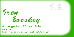 iren bocskey business card